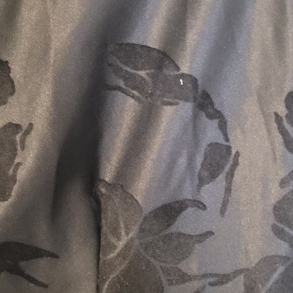 Vintage Street Code Womens L Black Velour Floral Pattern Grunge 90's Y2K - Picture 3 of 5